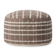 Chris Loves Julia x Loloi Wallace Chocolate Pouf - Chocolate (CJPF003)