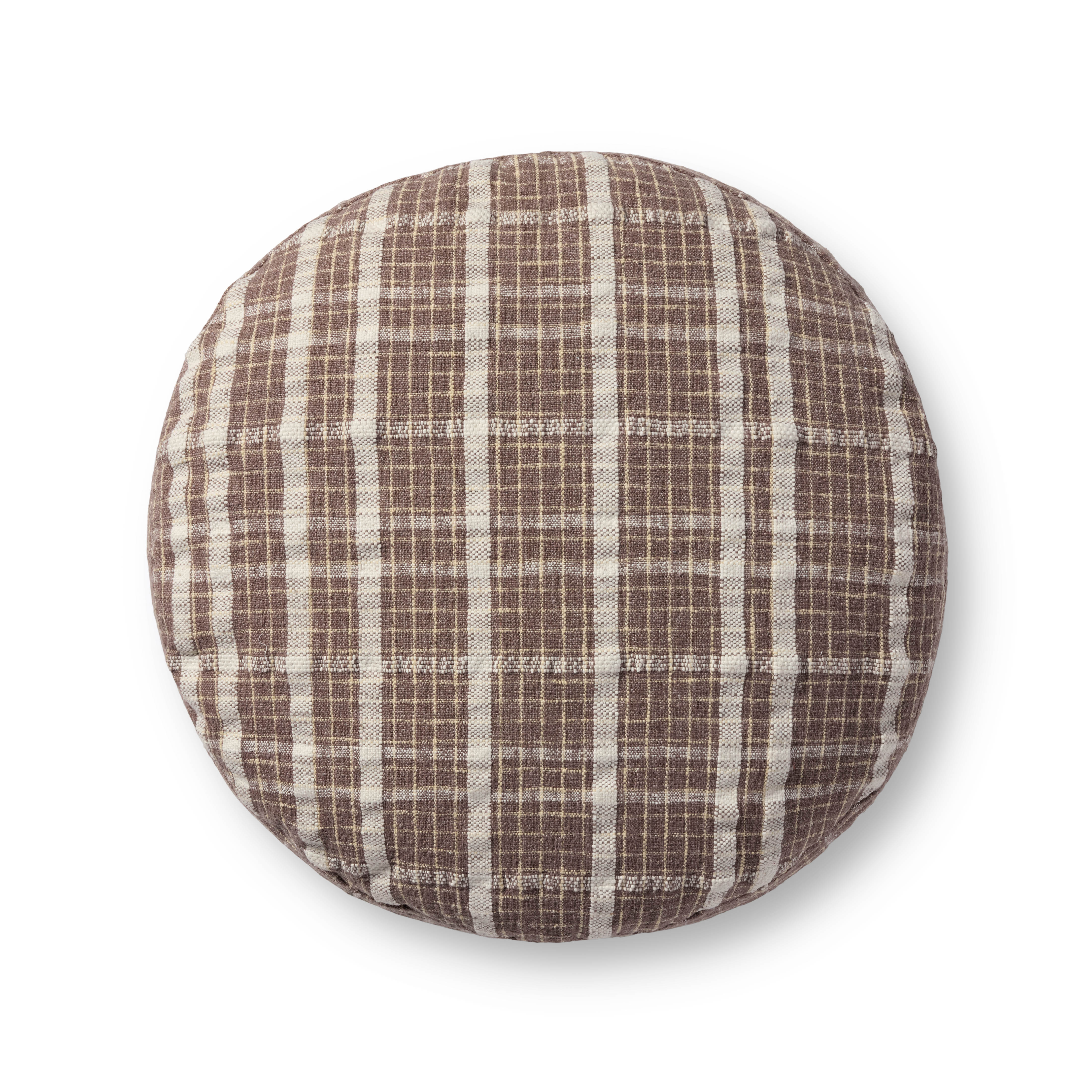 Chris Loves Julia x Loloi Wallace Chocolate Pouf - Chocolate (CJPF003)