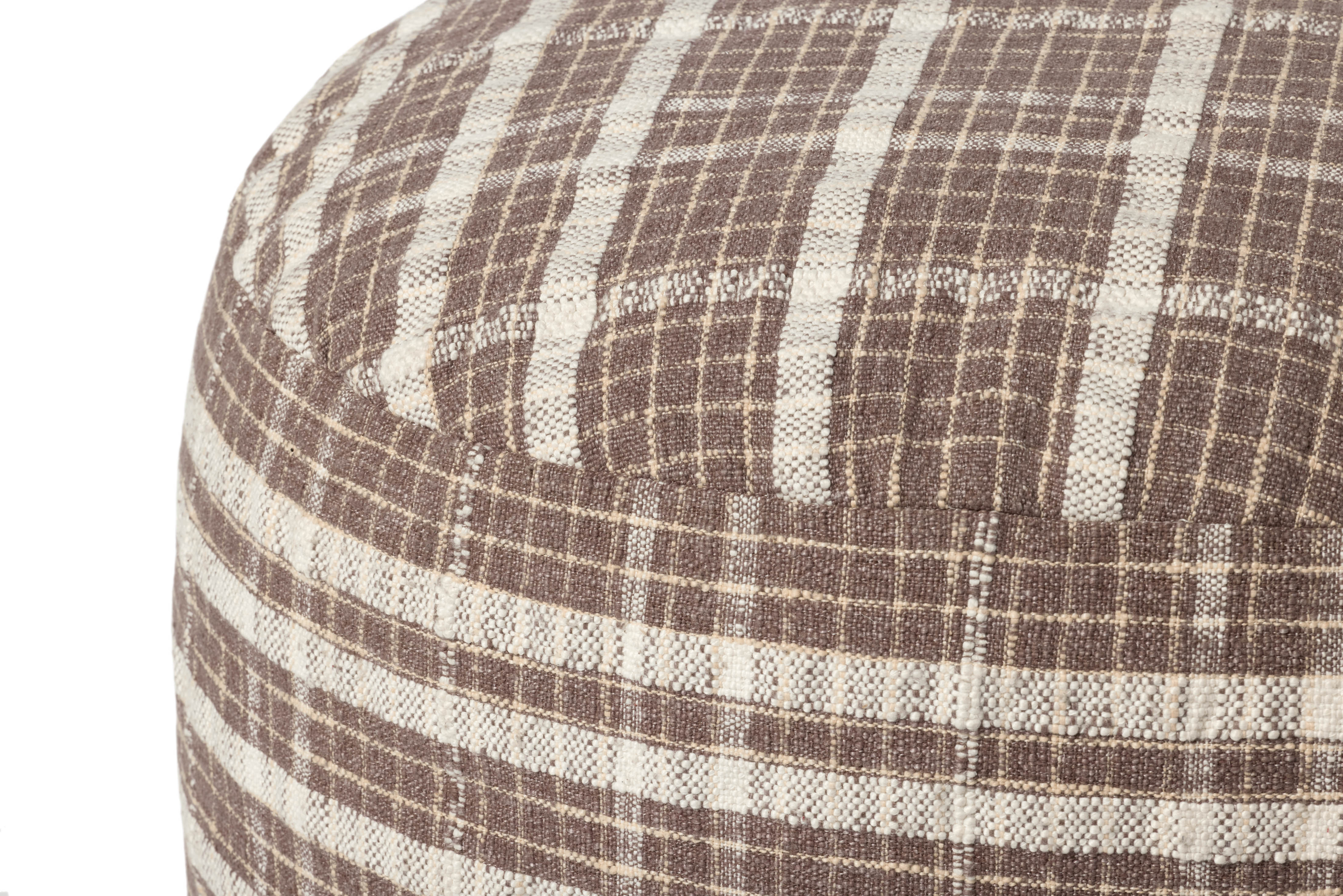 Chris Loves Julia x Loloi Wallace Chocolate Pouf - Chocolate (CJPF003)