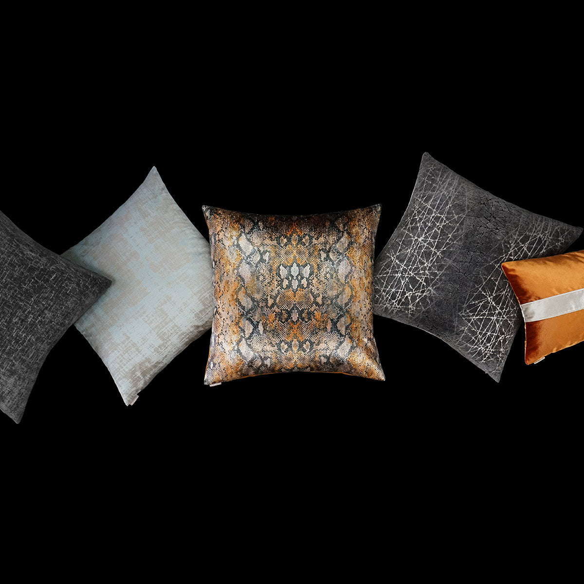 D.V. Kap Home Iridescence Band Lumbar Pillow - Orange