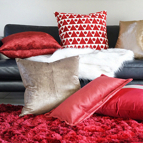 D.V. Kap Home Iridescence Band Pillow - Ruby