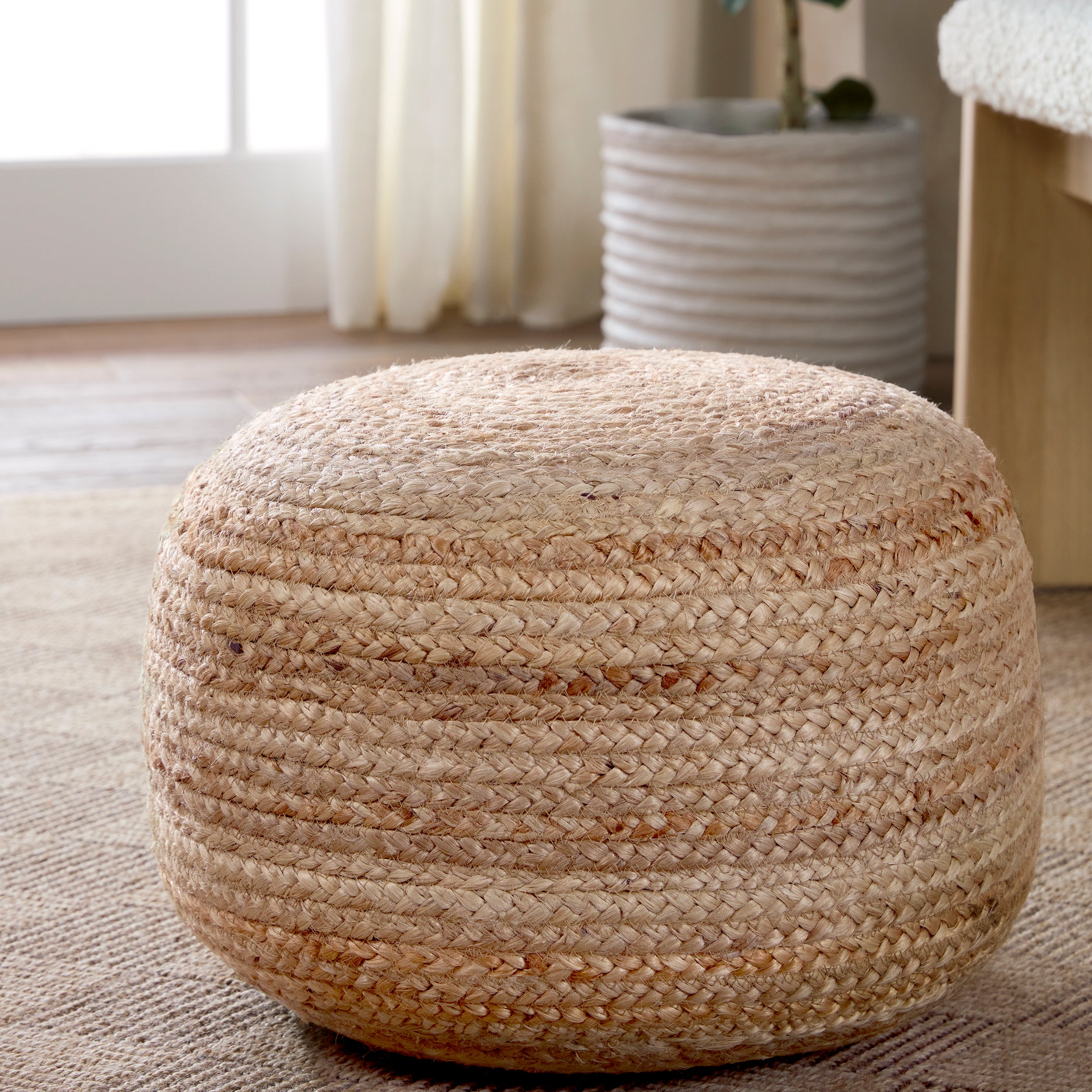 Jaipur Living Sangam Pouf - Beige (SAA01)