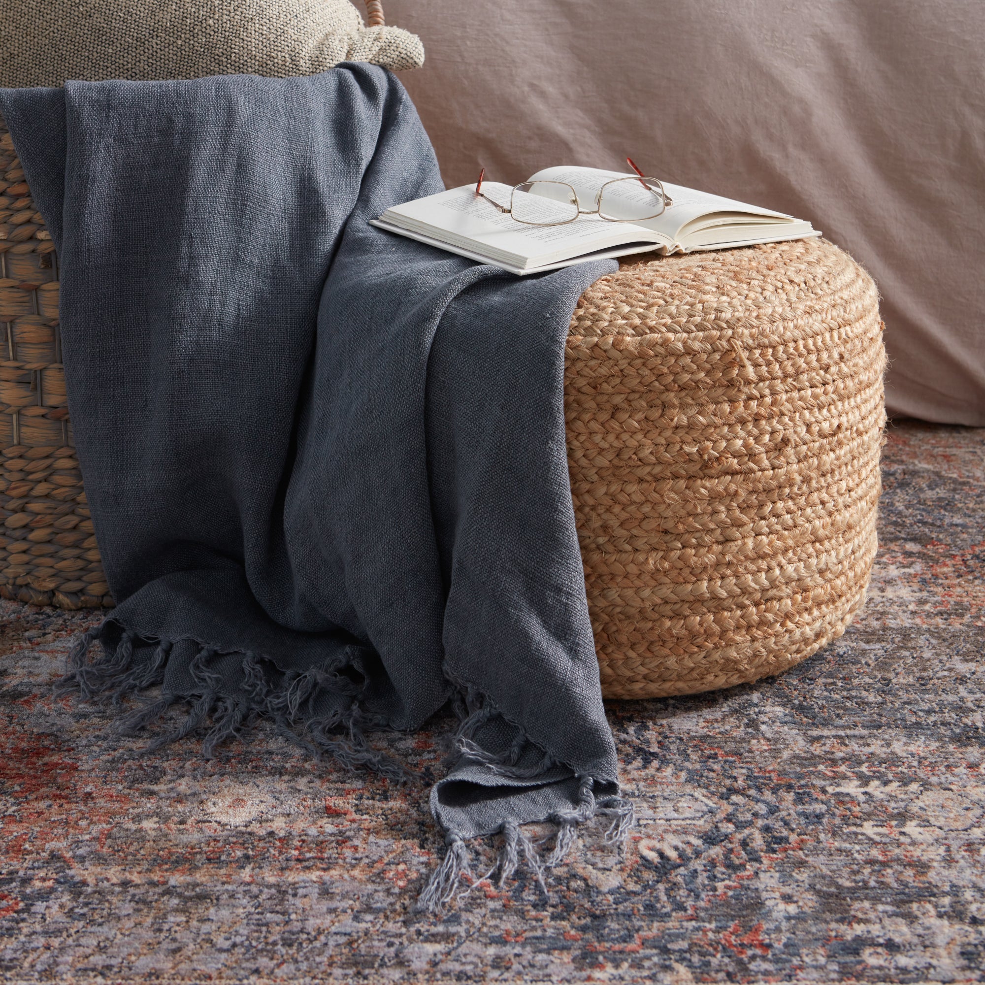 Jaipur Living Sangam Pouf - Beige (SAA01)