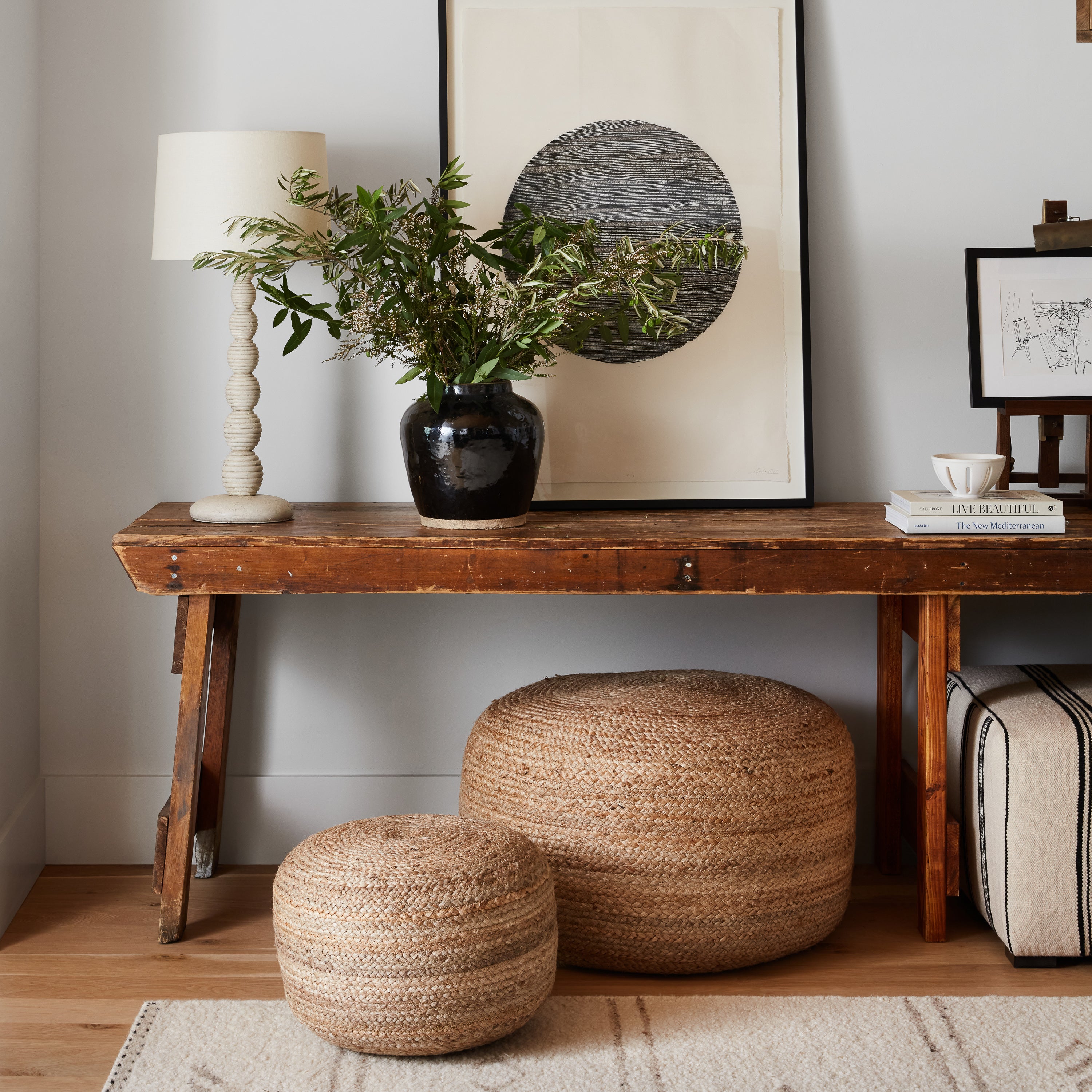 Jaipur Living Sangam Pouf - Beige (SAA01)