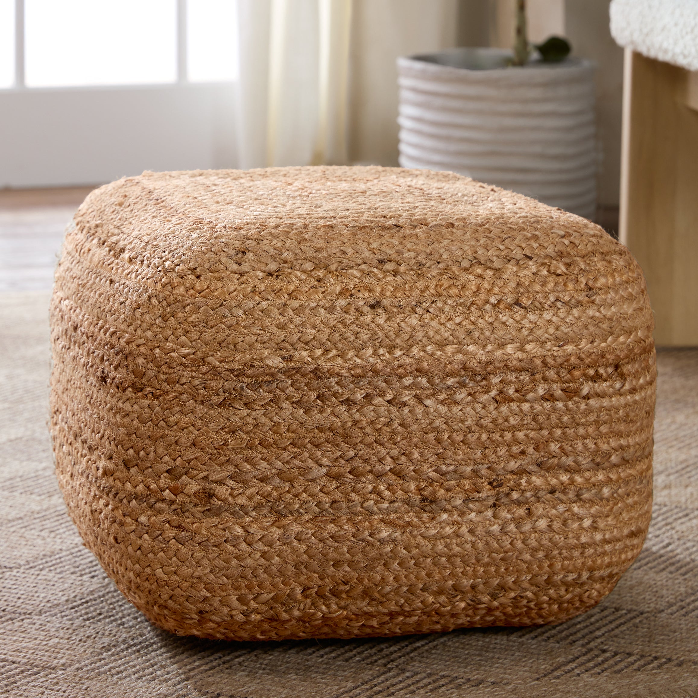 Jaipur Living Sangam Pouf - Beige (SAA02)