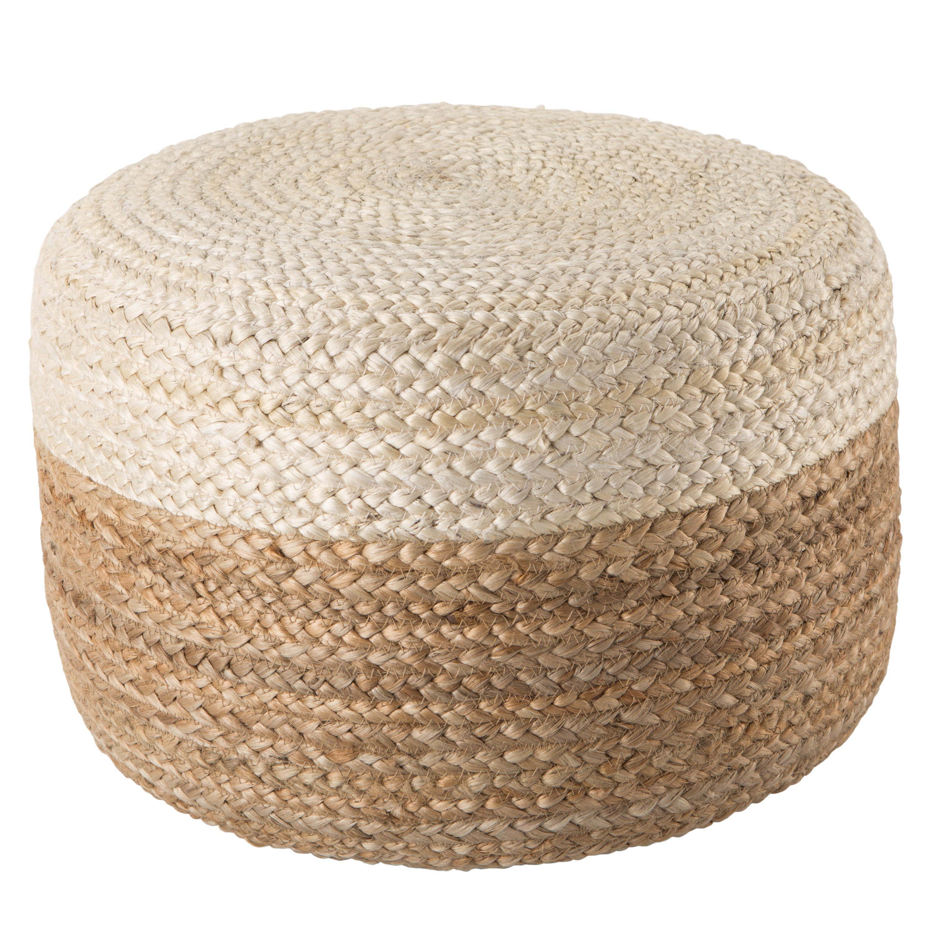 Jaipur Living Oliana Pouf - White/Beige (SAA09)