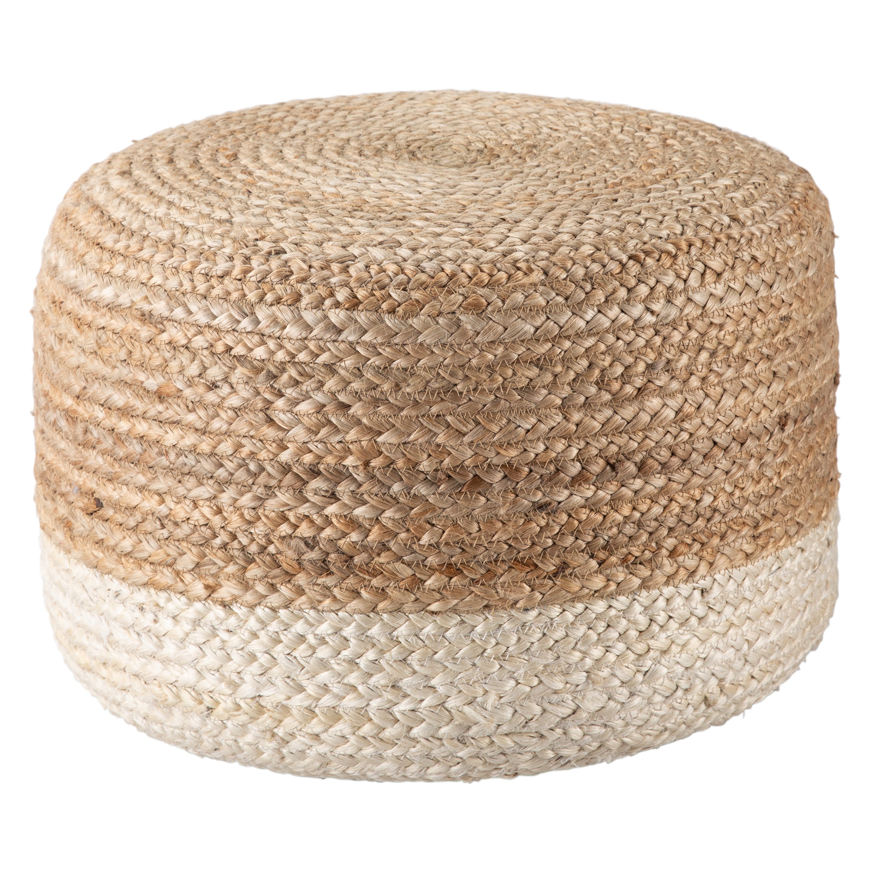 Jaipur Living Oliana Pouf - White/Beige (SAA09)