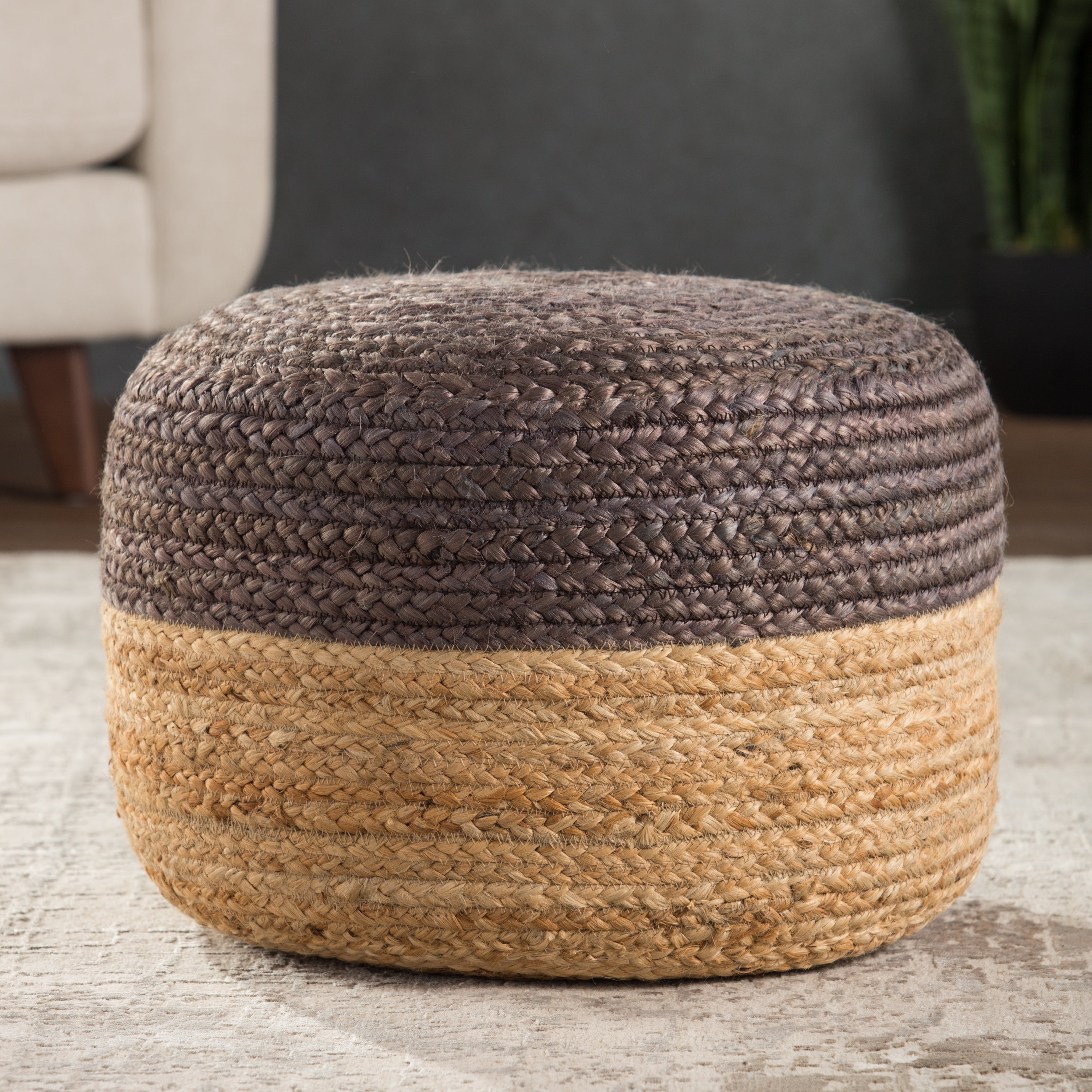 Jaipur Living Oliana Pouf - Brown/Beige (SAA13)