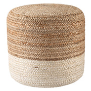 Jaipur Living Oliana Pouf - White/Beige (SAA19)