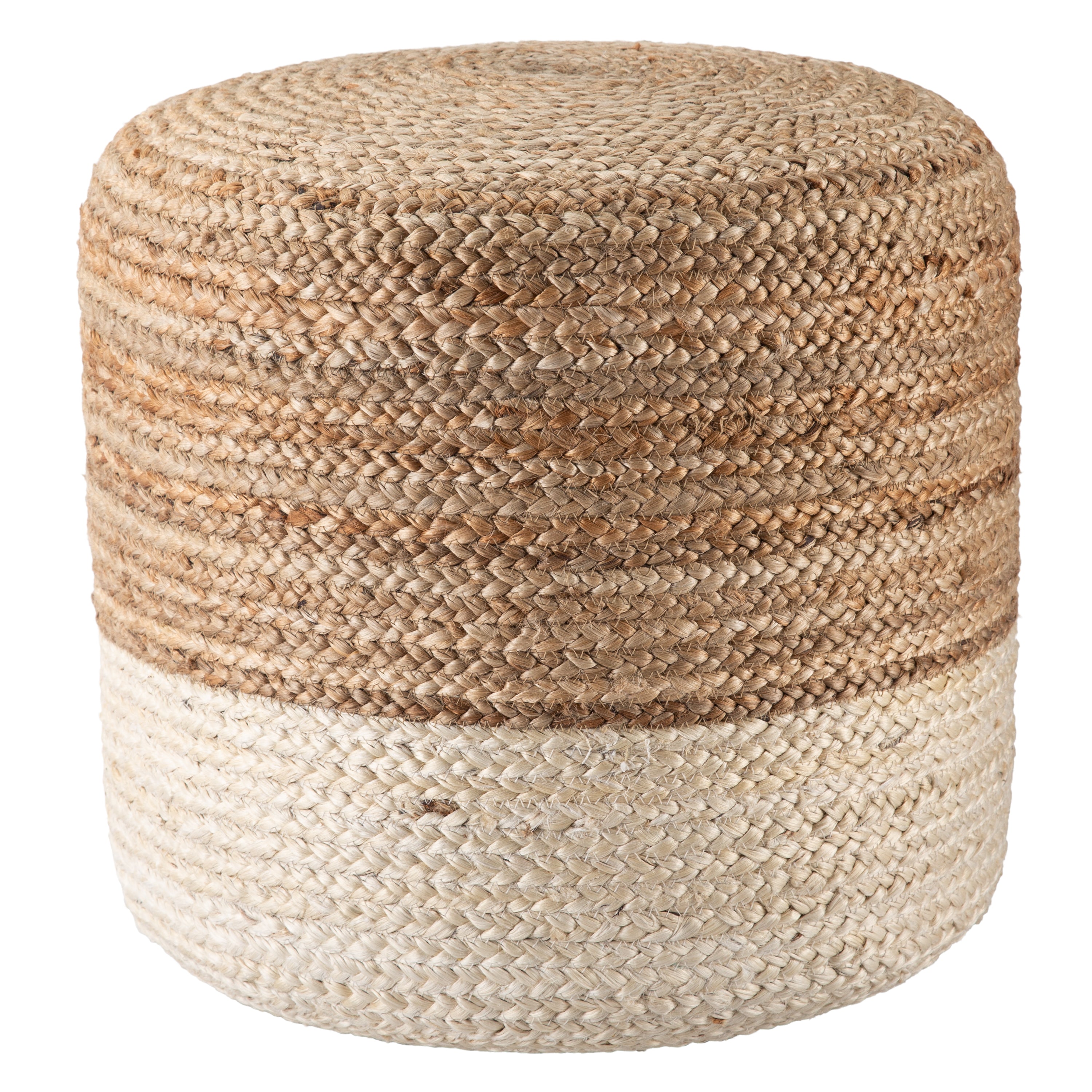 Jaipur Living Oliana Pouf - White/Beige (SAA19)