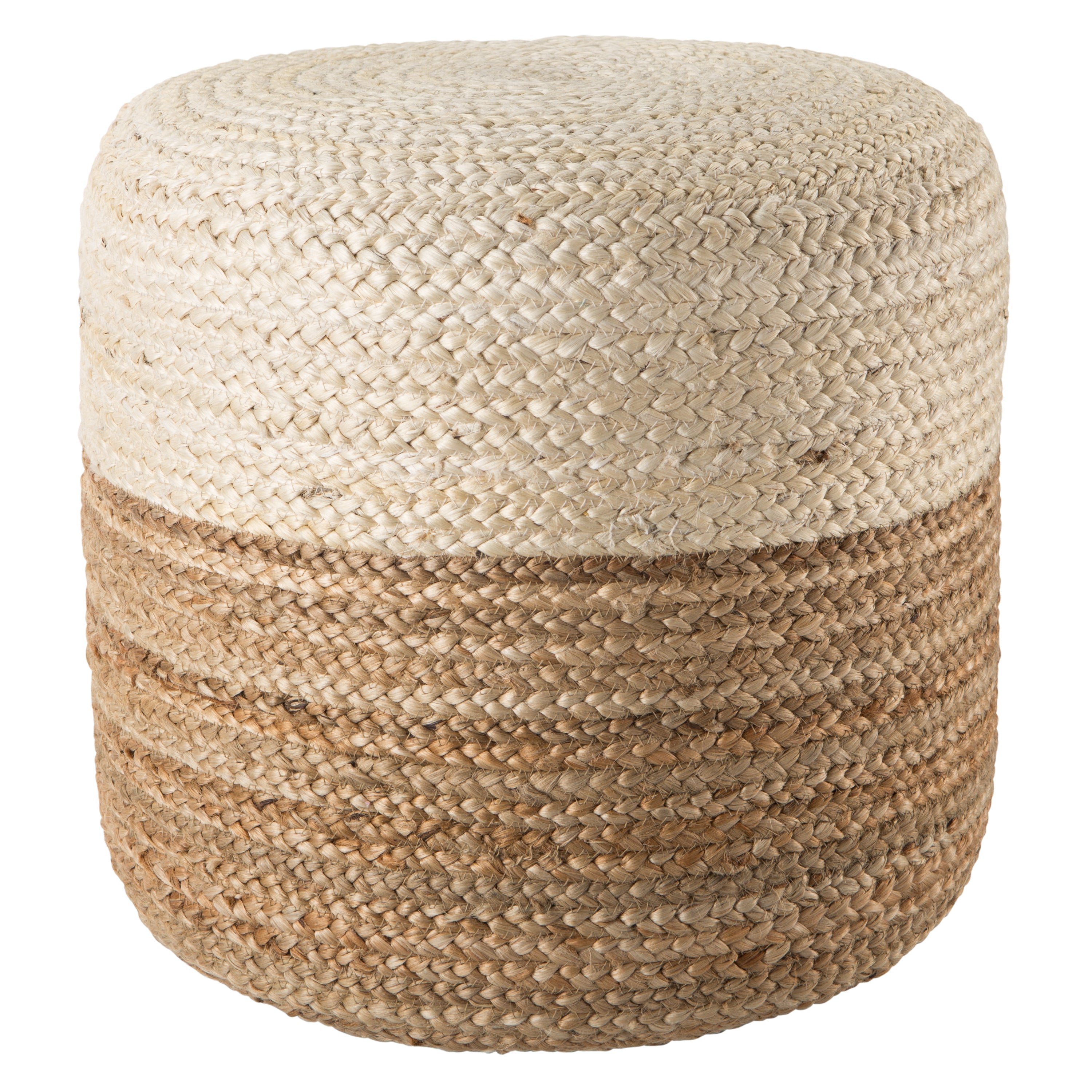 Jaipur Living Oliana Pouf - White/Beige (SAA19)