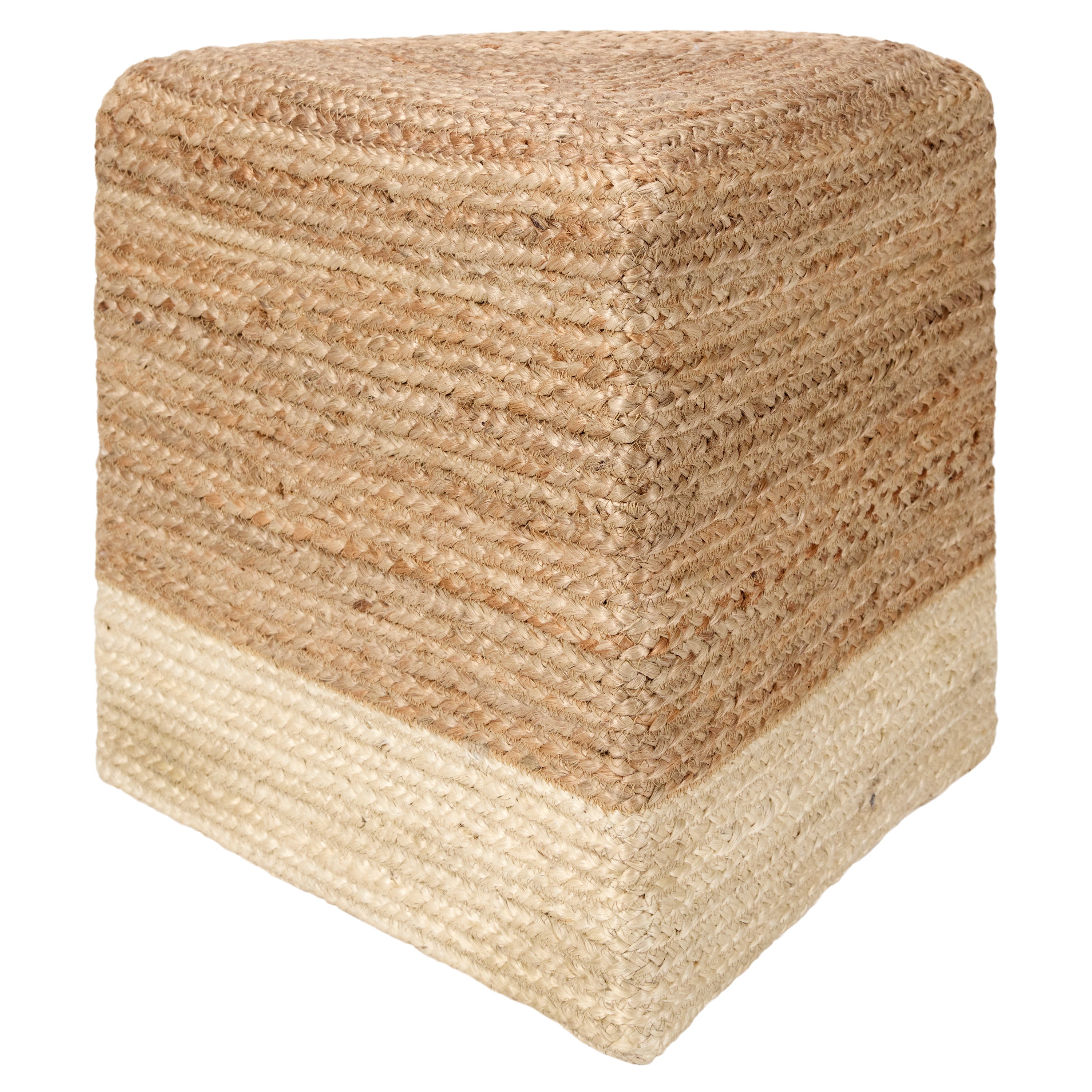 Jaipur Living Sienna Pouf - Natural/White (SAA23)