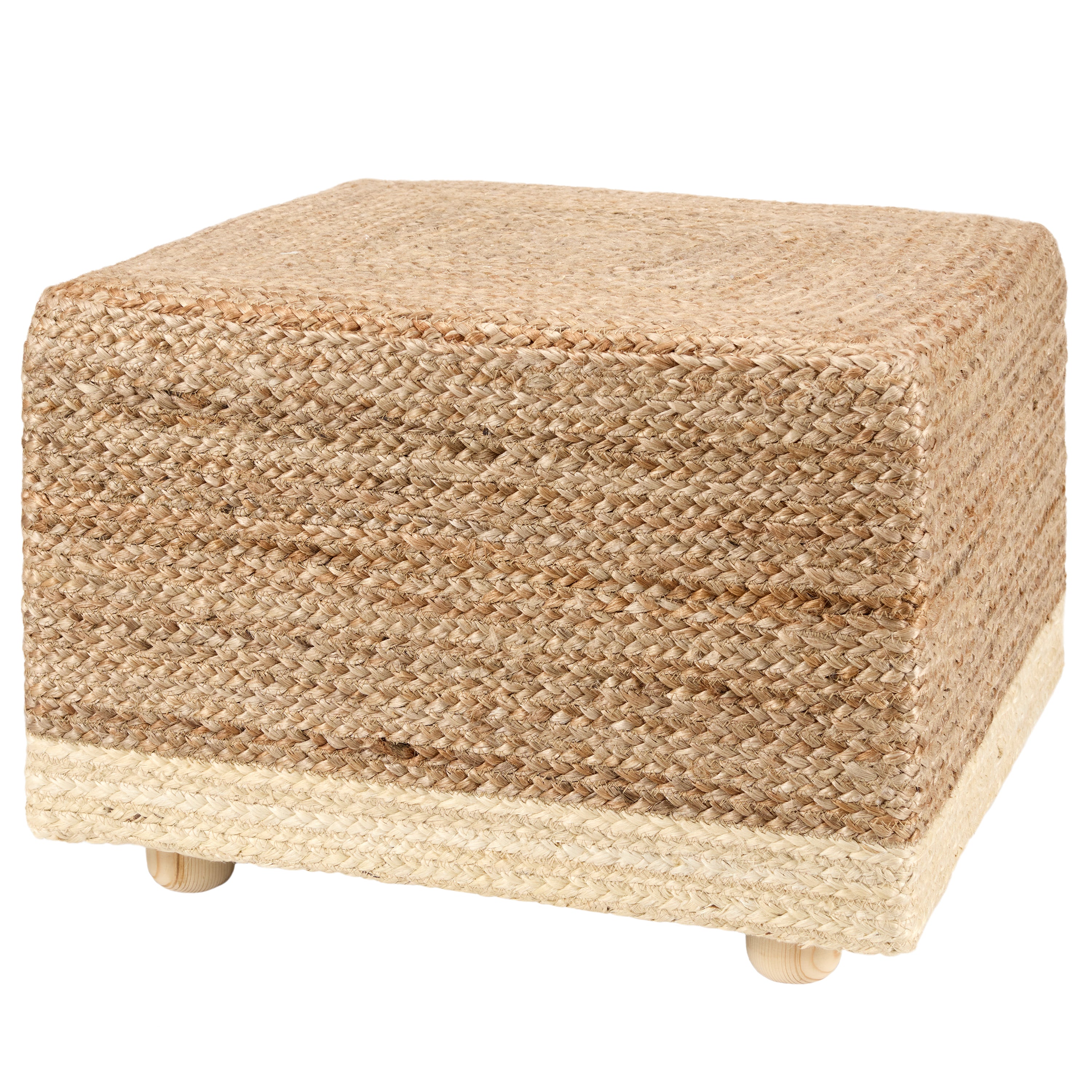 Jaipur Living Sienna Pouf - Natural/White (SAA24)