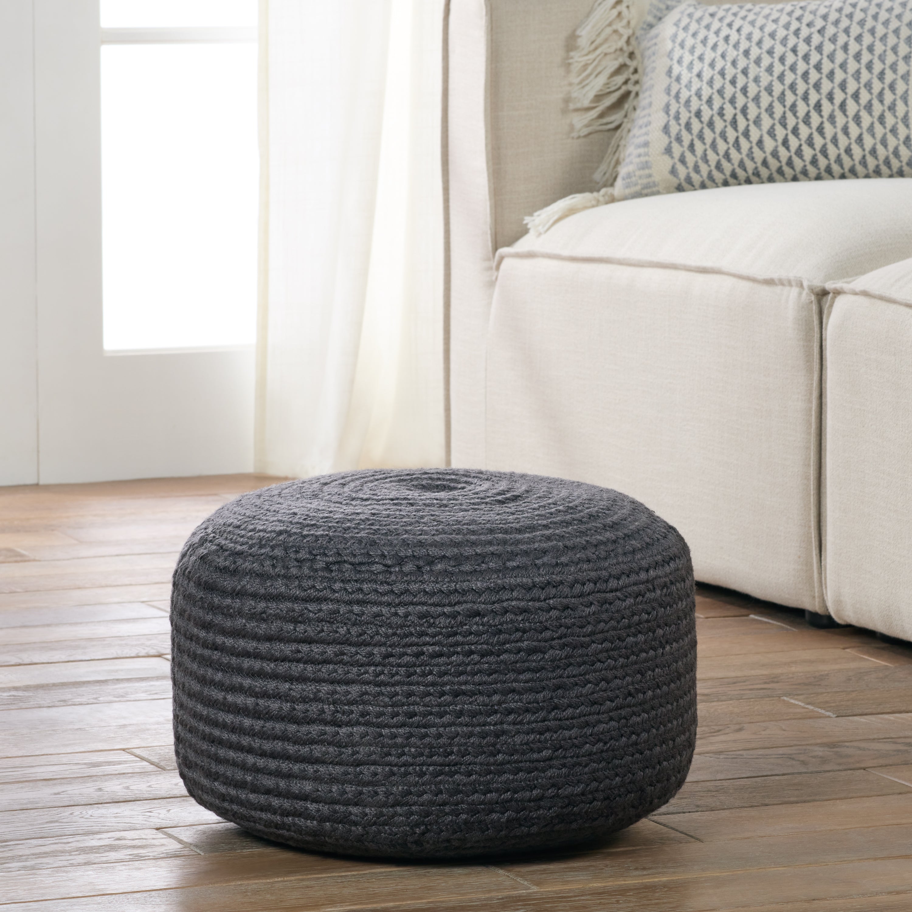 Label J Santa Rosa Pouf - Dark Gray (SAS02)