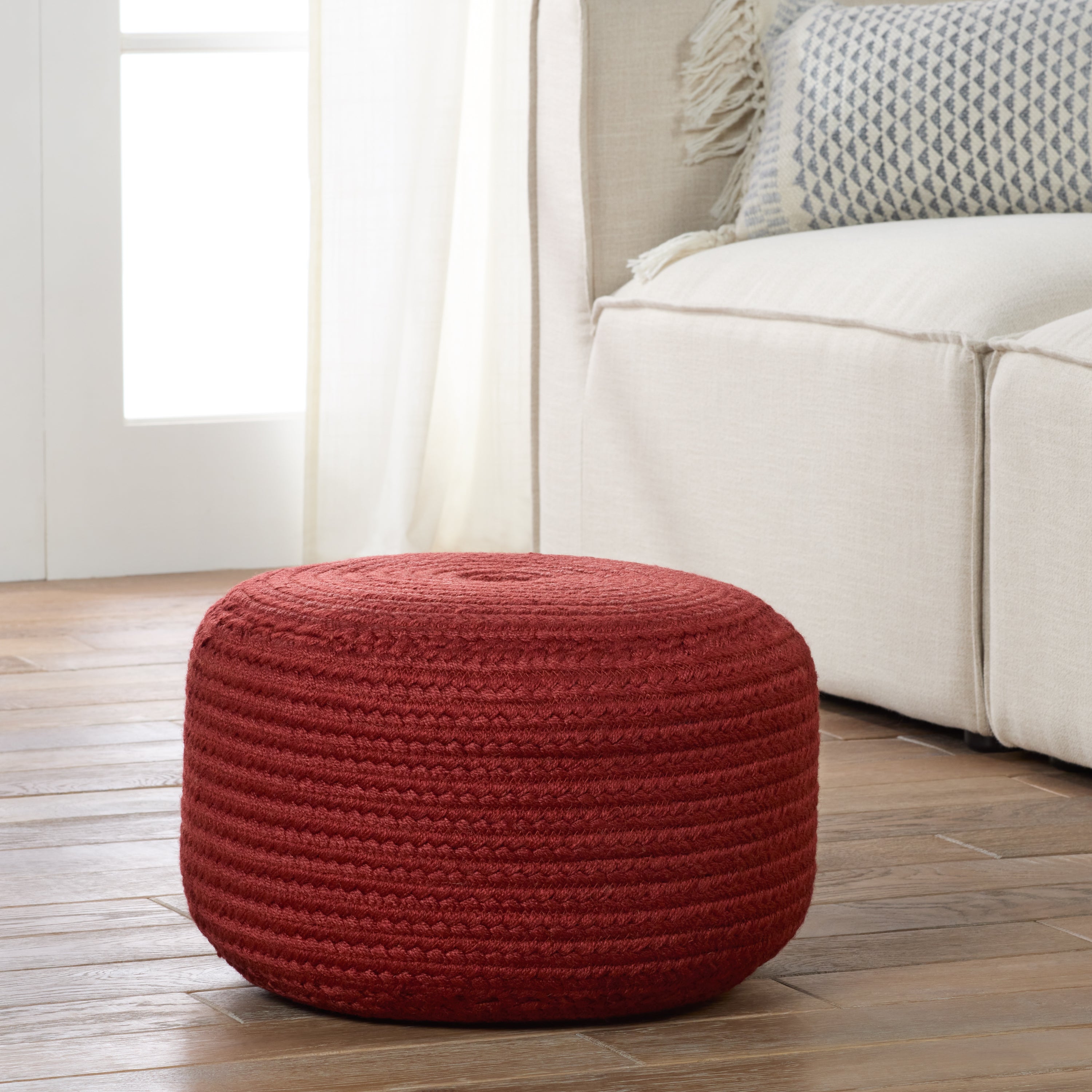 Label J Santa Rosa Pouf - Dark Red (SAS06)