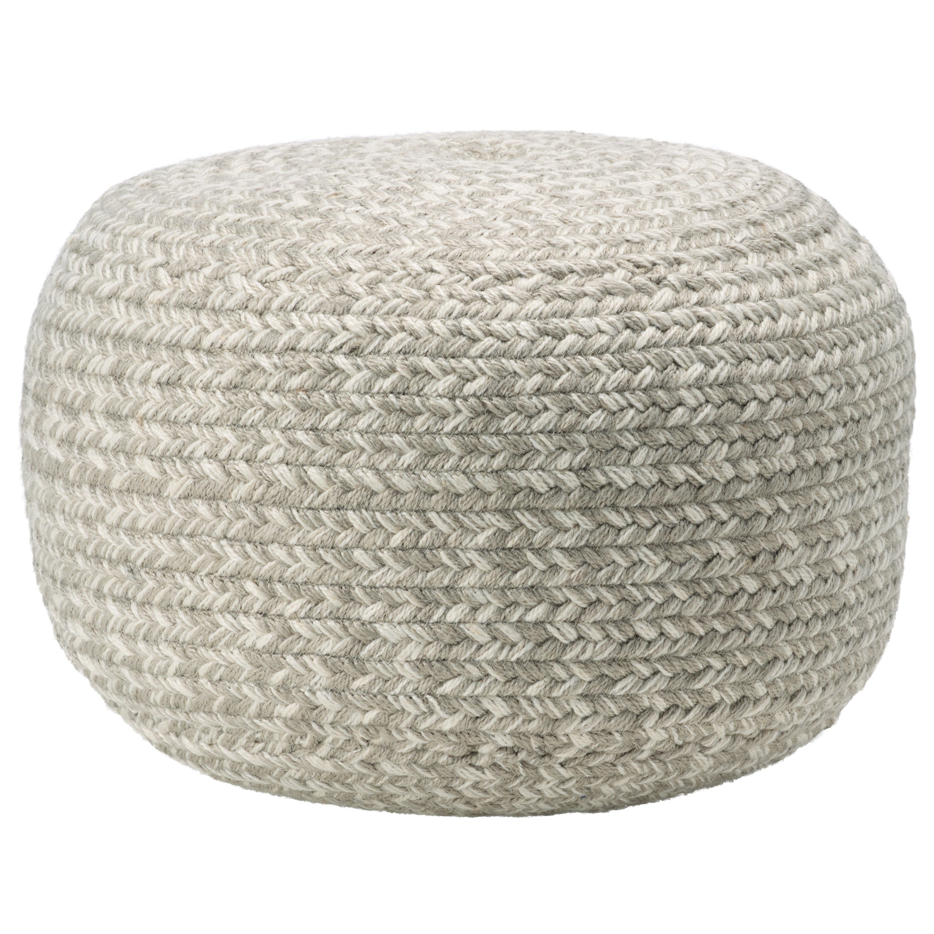 Label J Grayton Pouf - Gray/Cream (SAS08)