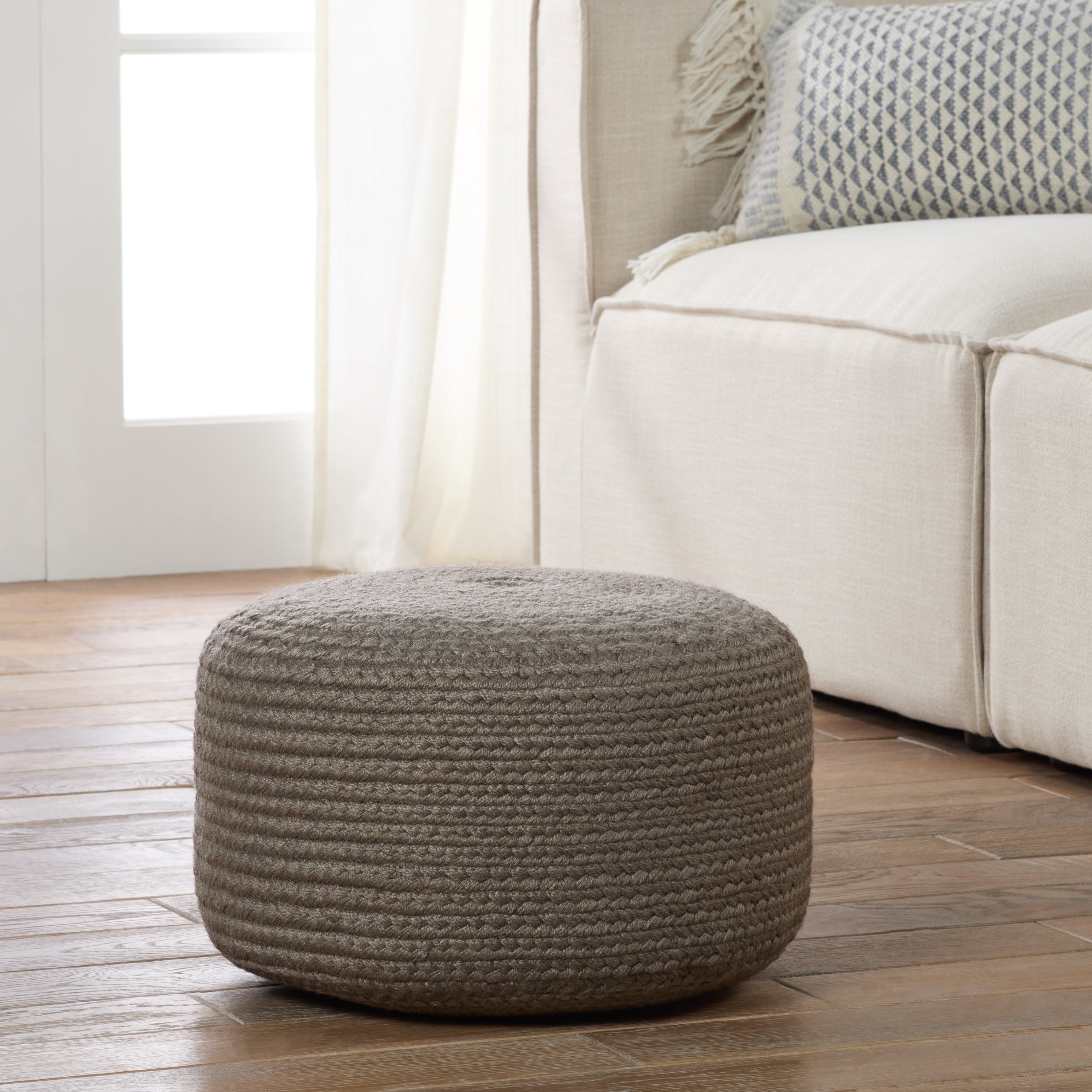 Label J Santa Rosa Pouf - Light Gray (SAS13)