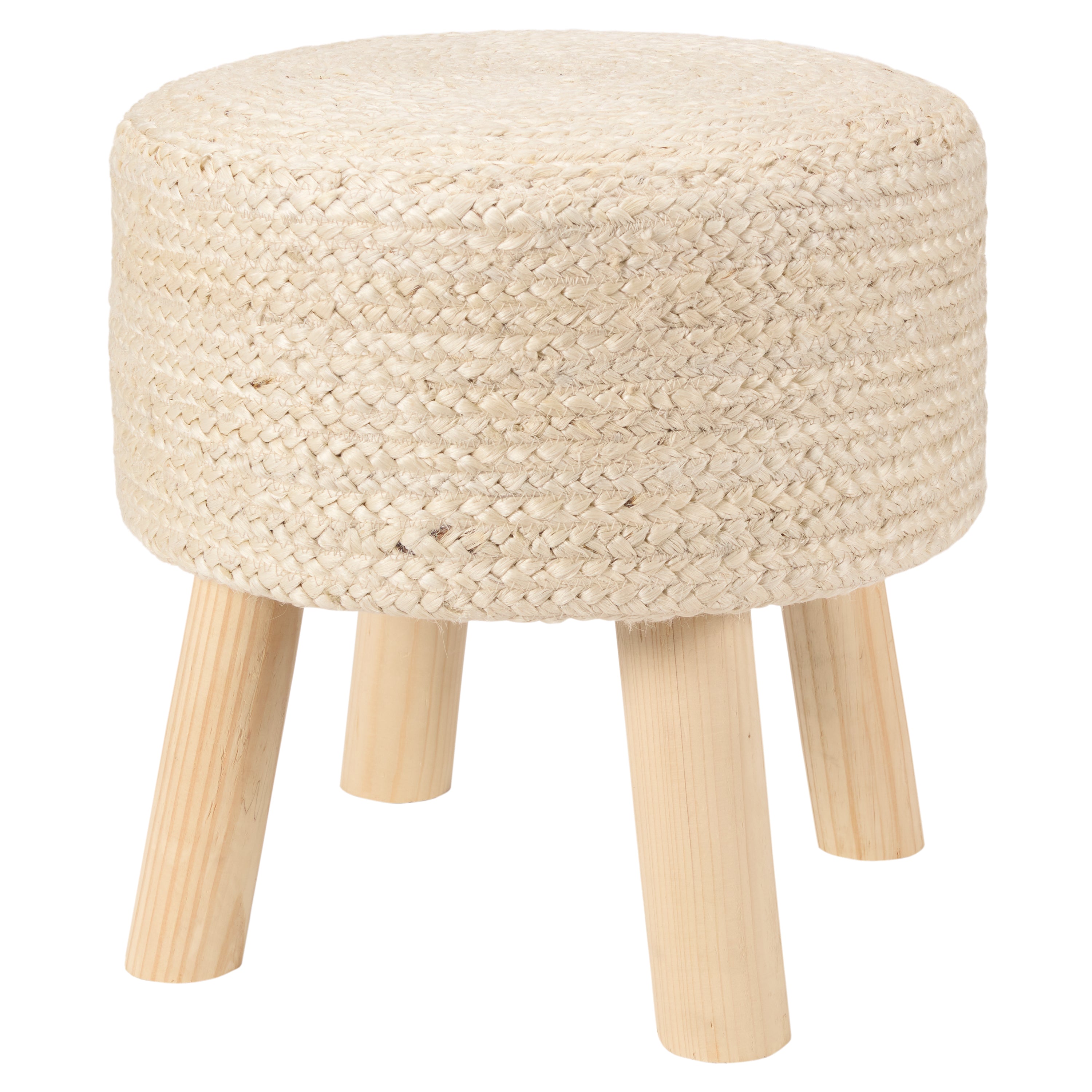 Jaipur Living Thora Pouf - White/Natural (SBT03)