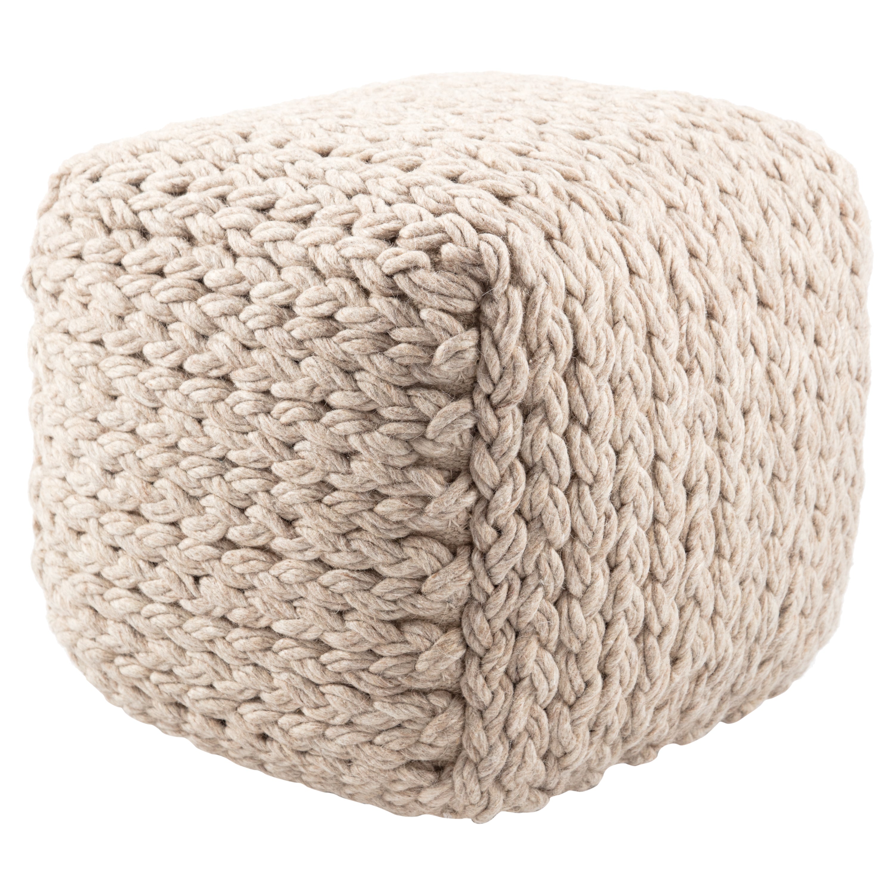 Jaipur Living Scan03 Pouf - Cream/Light Taupe (SCP14)