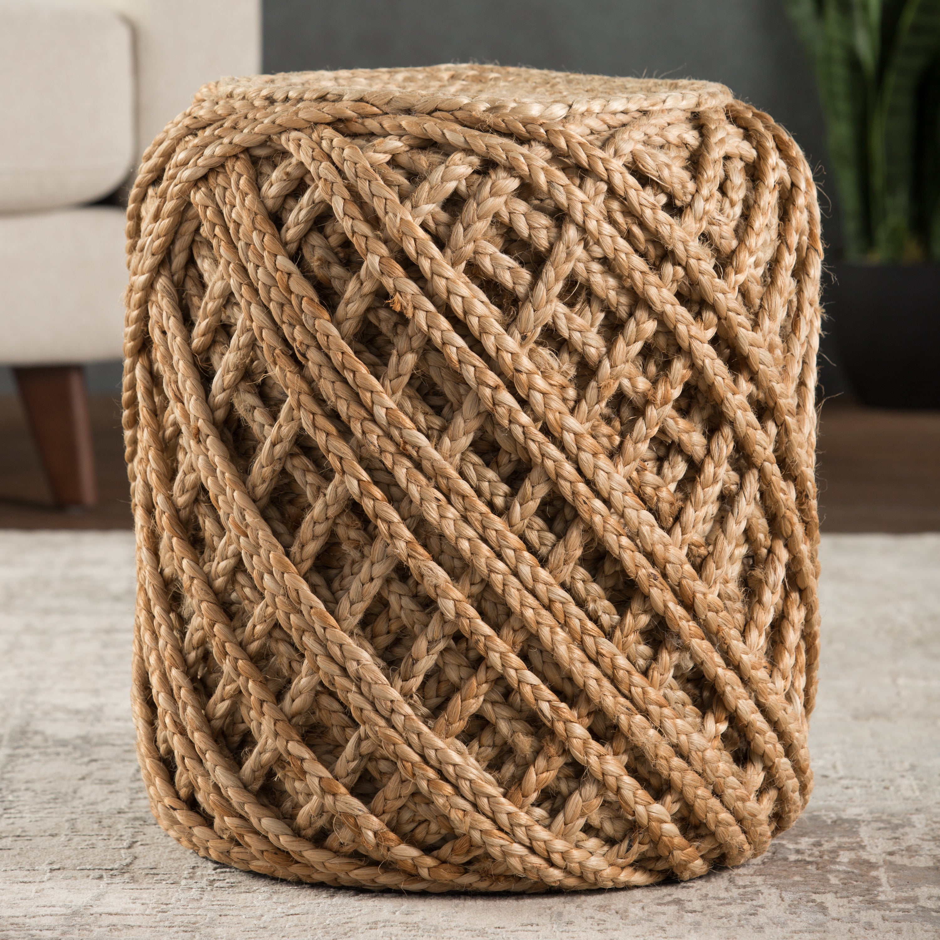 Jaipur Living Guna Pouf - Tan (SCP19)