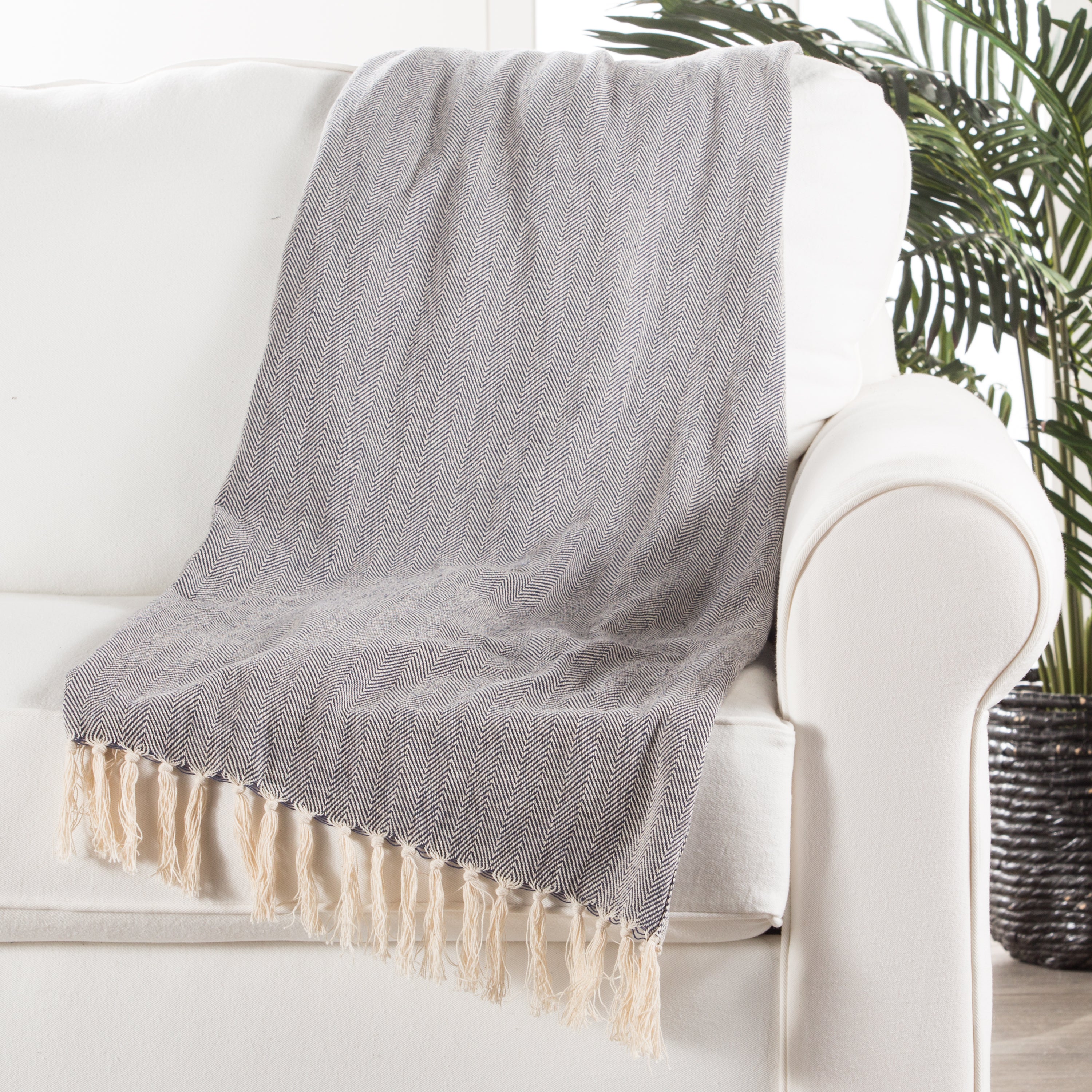 Jaipur Living Sea-01 Throw - Blue/Cream (SEA01)