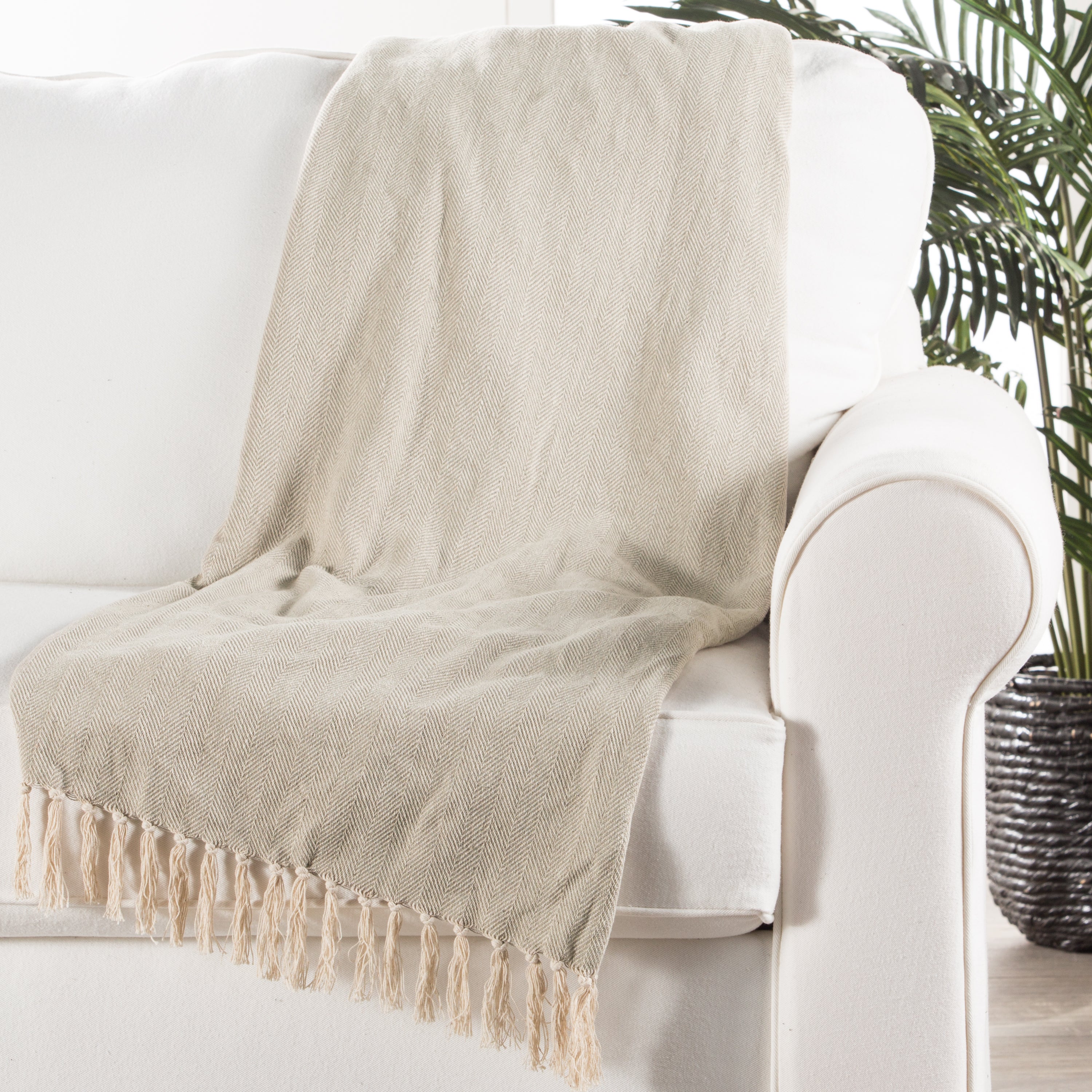 Jaipur Living Sea-01 Throw - Gray/Cream (SEA06)