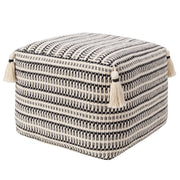 Jaipur Living Amur Pouf - White/Black (SIR01)