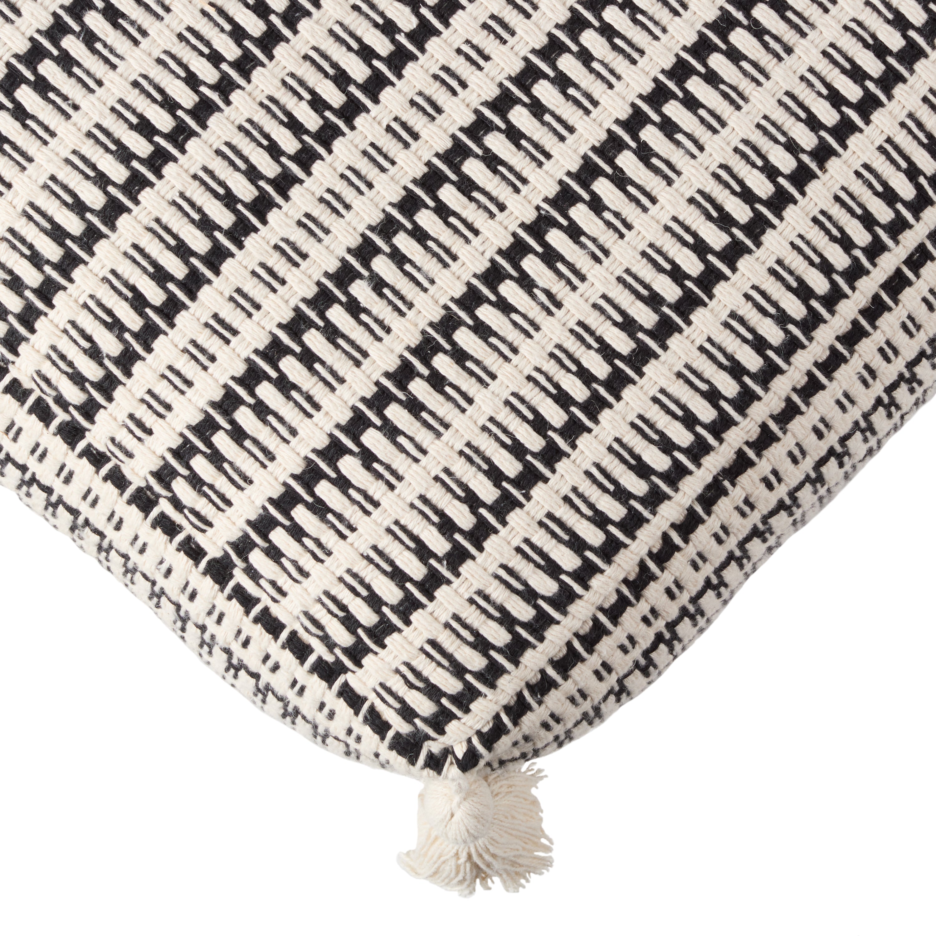 Jaipur Living Amur Pouf - White/Black (SIR01)