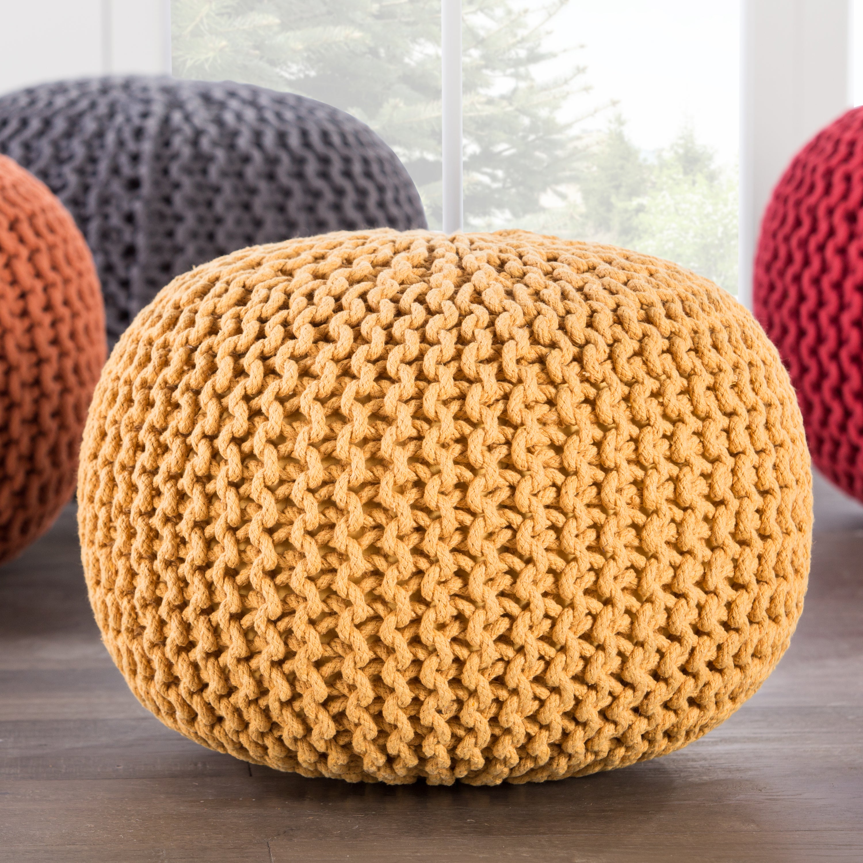Jaipur Living Spectrum Pouf Pouf - Yellow (STP01)