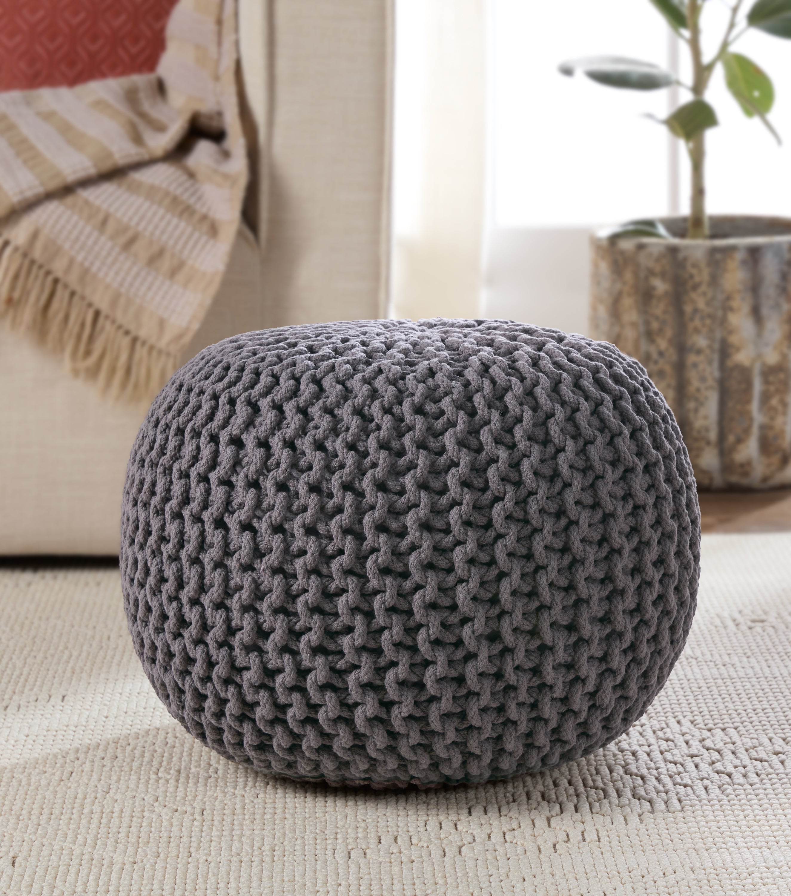 Jaipur Living Spectrum Pouf Pouf - Gray (STP04)