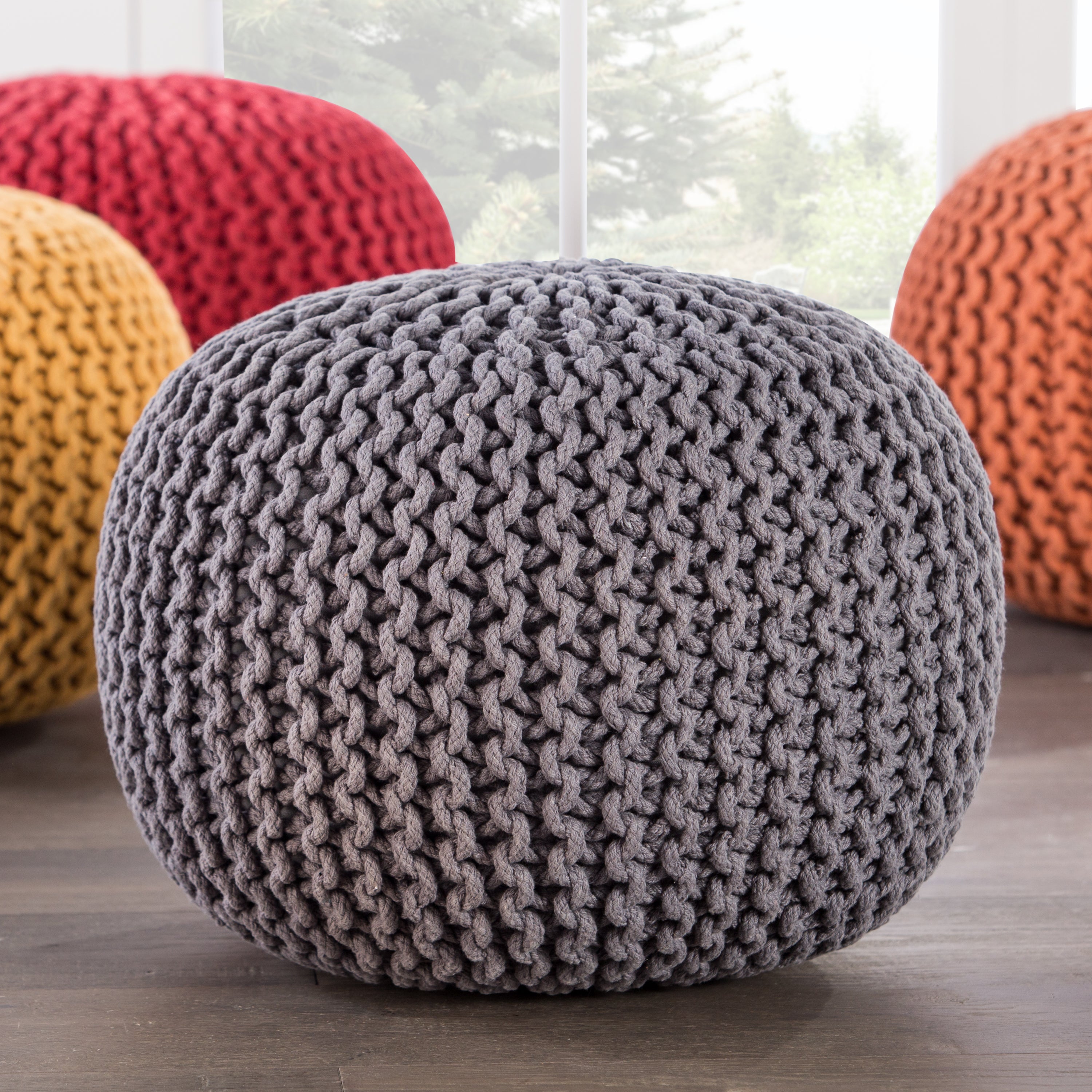 Jaipur Living Spectrum Pouf Pouf - Gray (STP04)
