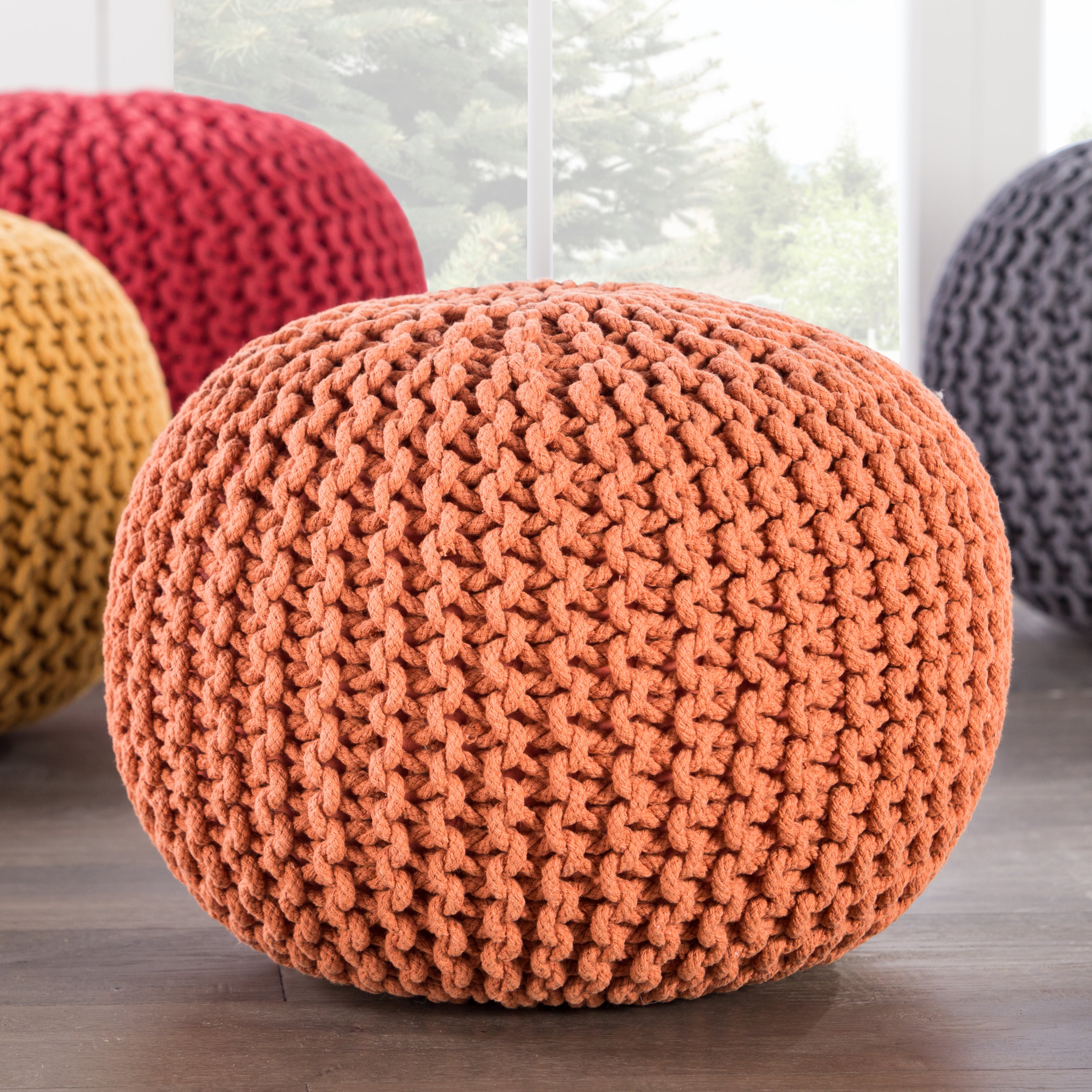 Jaipur Living Spectrum Pouf Pouf - Orange (STP05)