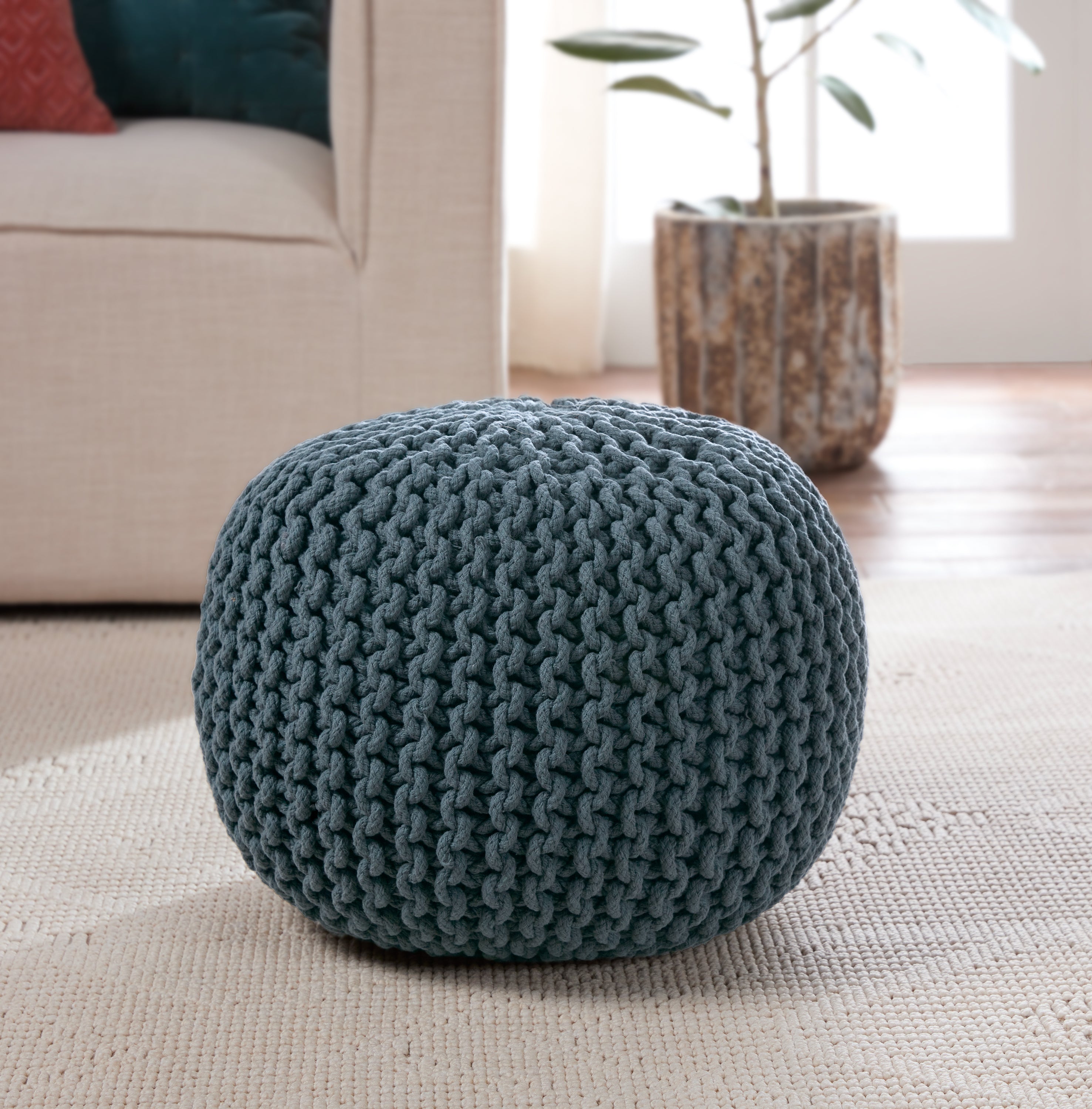 Jaipur Living Spectrum Pouf Pouf - Navy (STP06)
