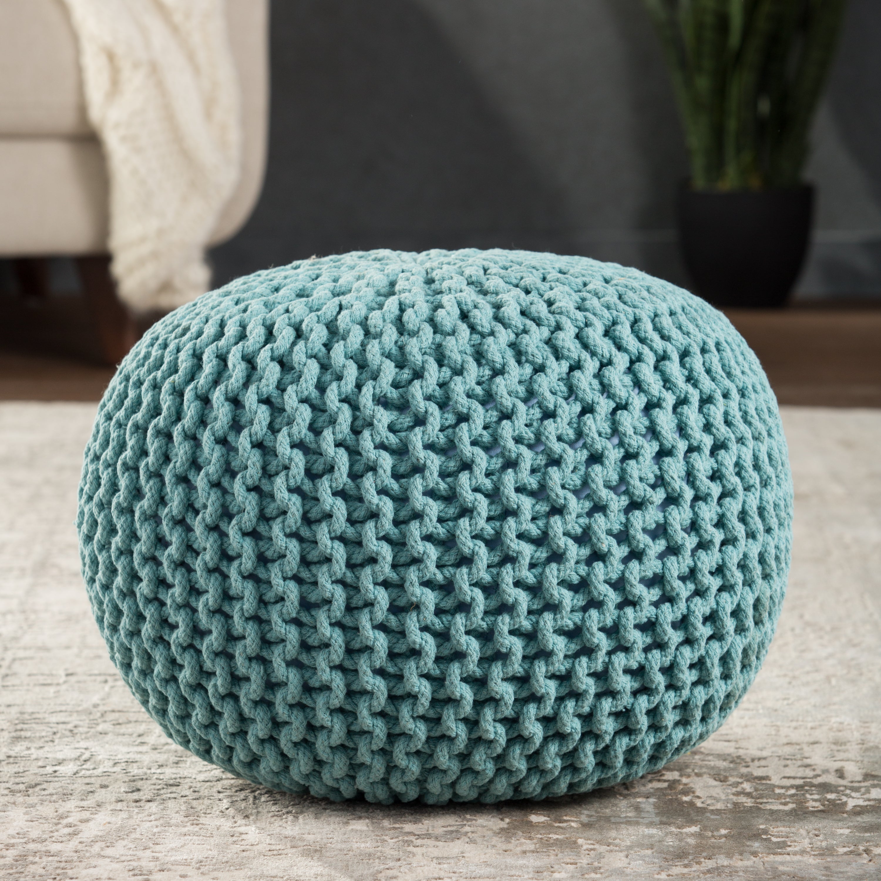 Jaipur Living Spectrum Pouf Pouf - Aqua (STP10)
