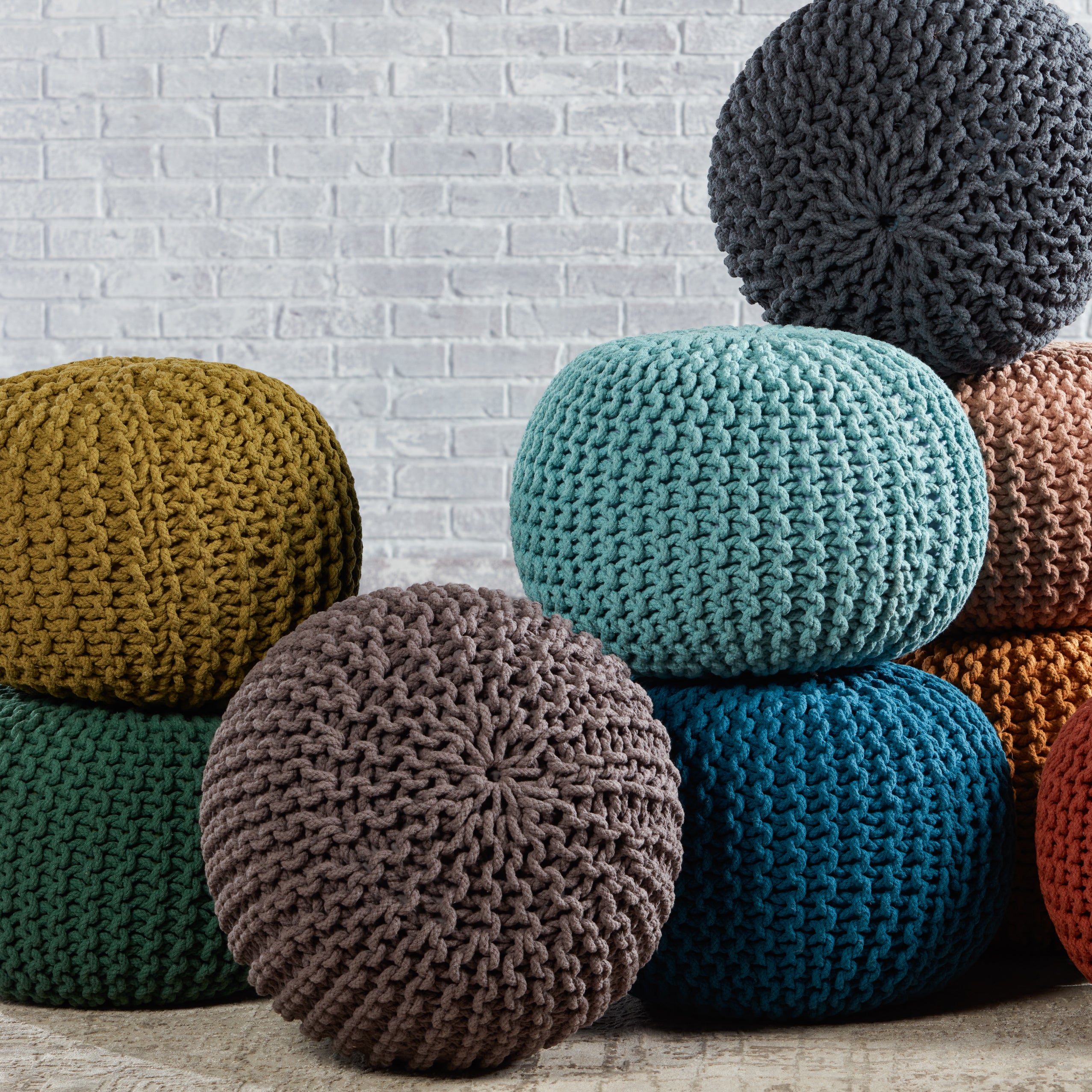 Jaipur Living Spectrum Pouf Pouf - Aqua (STP10)