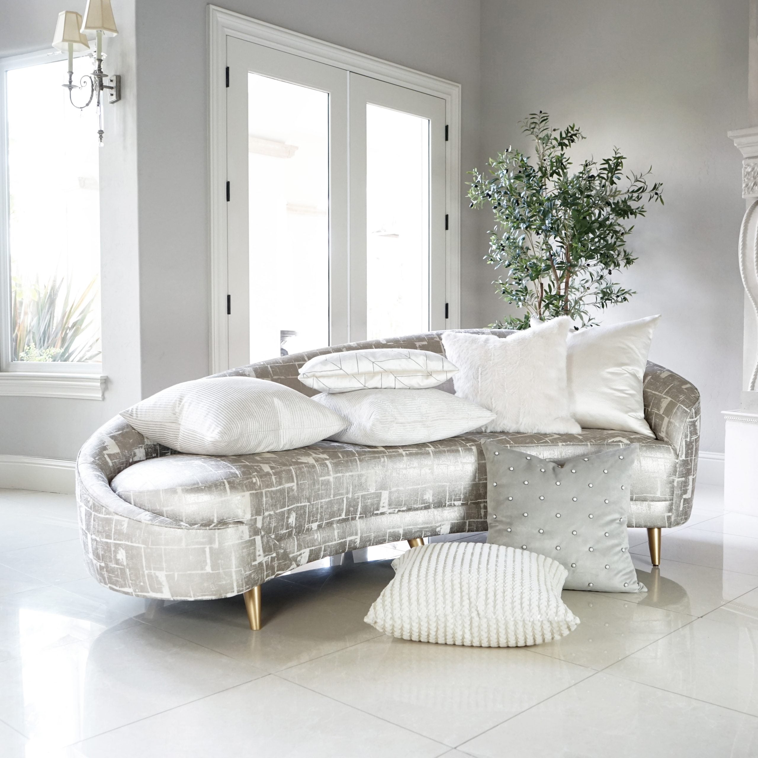 D.V. Kap Home Gene Fur Pillow - Ivory